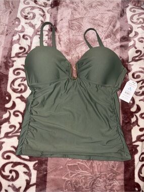 Time and Tru Olive Green Tankini Top